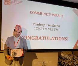 नेपाली रेडीयोकर्मी तिमल्सिना अष्ट्रेलियामा पुरस्कृत