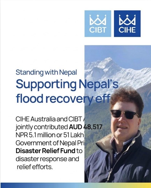 बाढीपीडितका लागि पूर्व महावाणिज्यदूत दीपक खड्काको पहल : CIBT–CIHE Australiaबाट ५१ लाख सहयोग