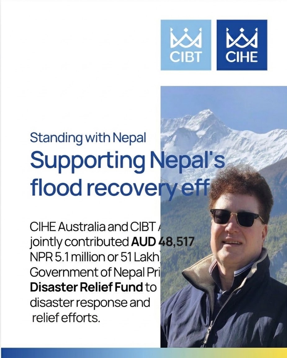 बाढीपीडितका लागि पूर्व महावाणिज्यदूत दीपक खड्काको पहल : CIBT–CIHE Australiaबाट ५१ लाख सहयोग