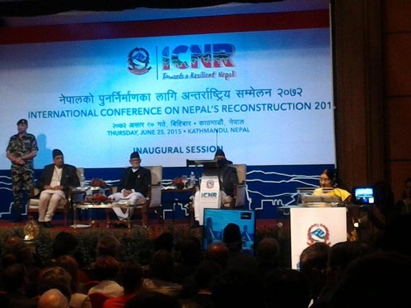 नेपालको पुर्ननिर्माणका लागि एक खर्ब सहयोग : सुष्मा स्वराज